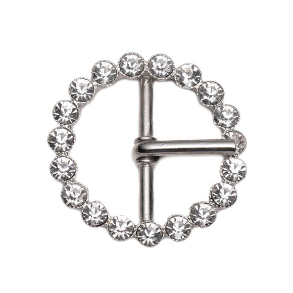 Vintage glam round crystal belt buckle VTG